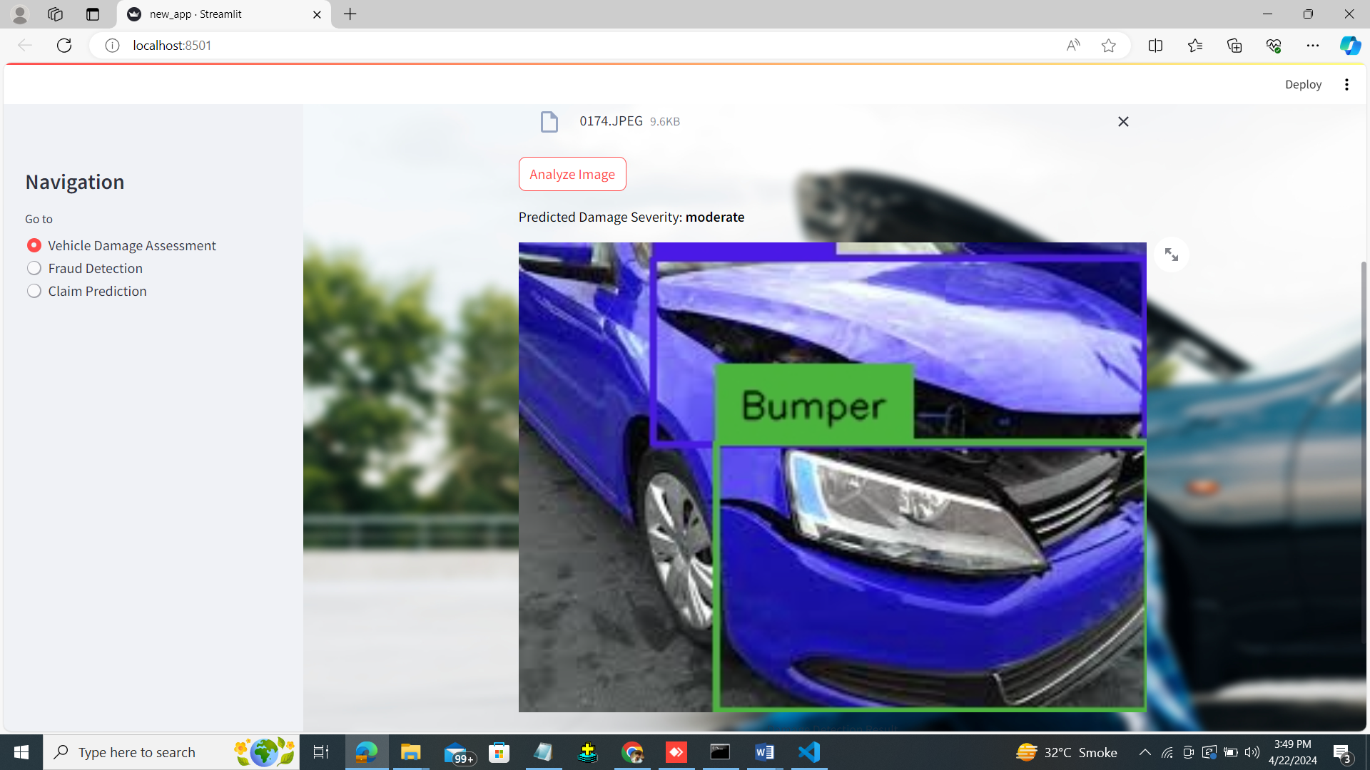 Feature vs charges plot